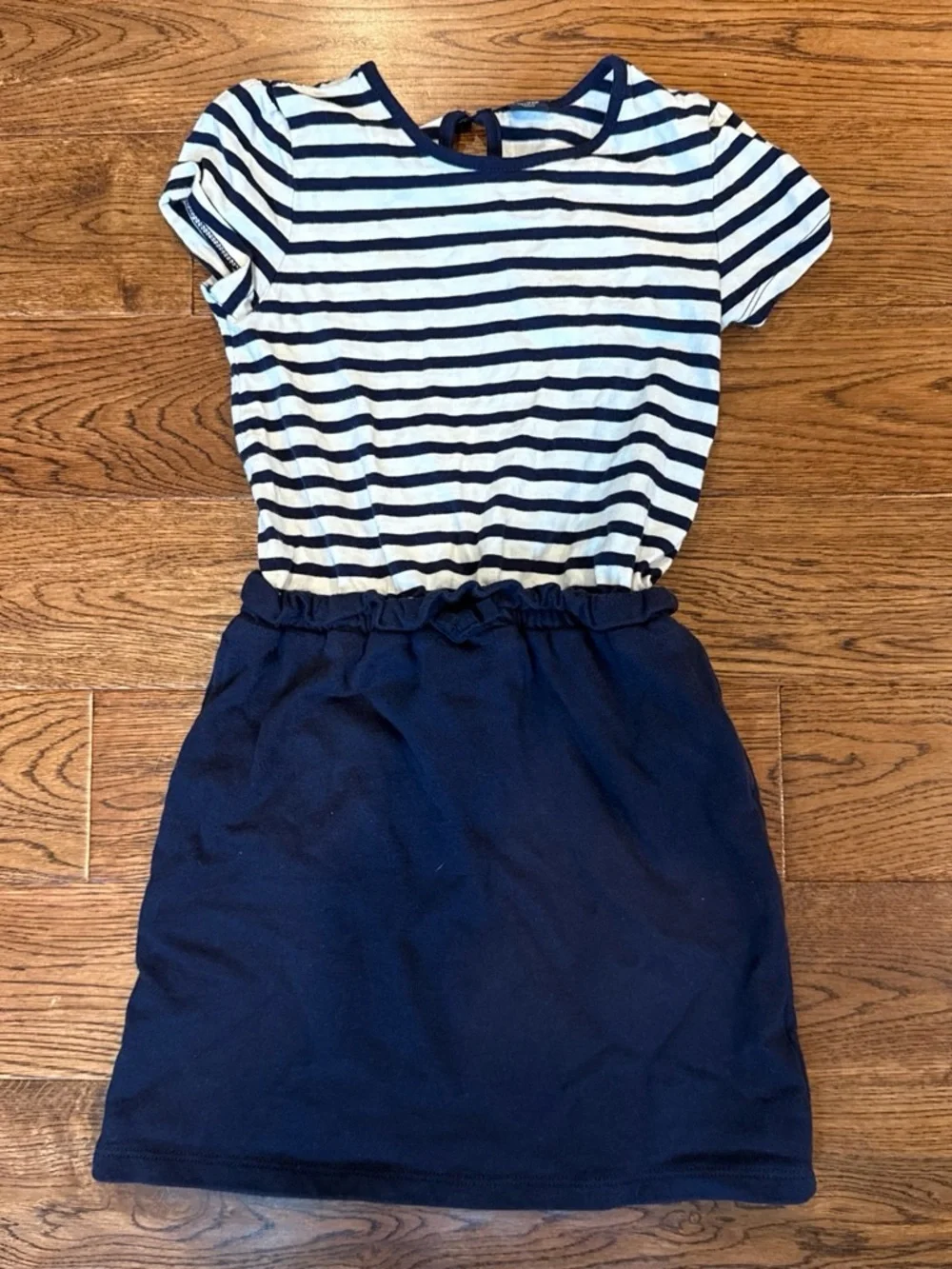 GAP Navy and White Striped Short Sleeve Casual Dress